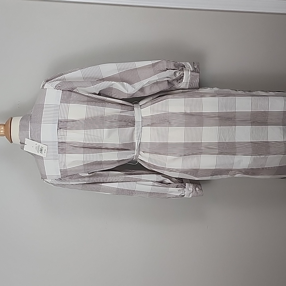 NWT Puff Sleeve Button Down Plaid Dress - Picture 4 of 7